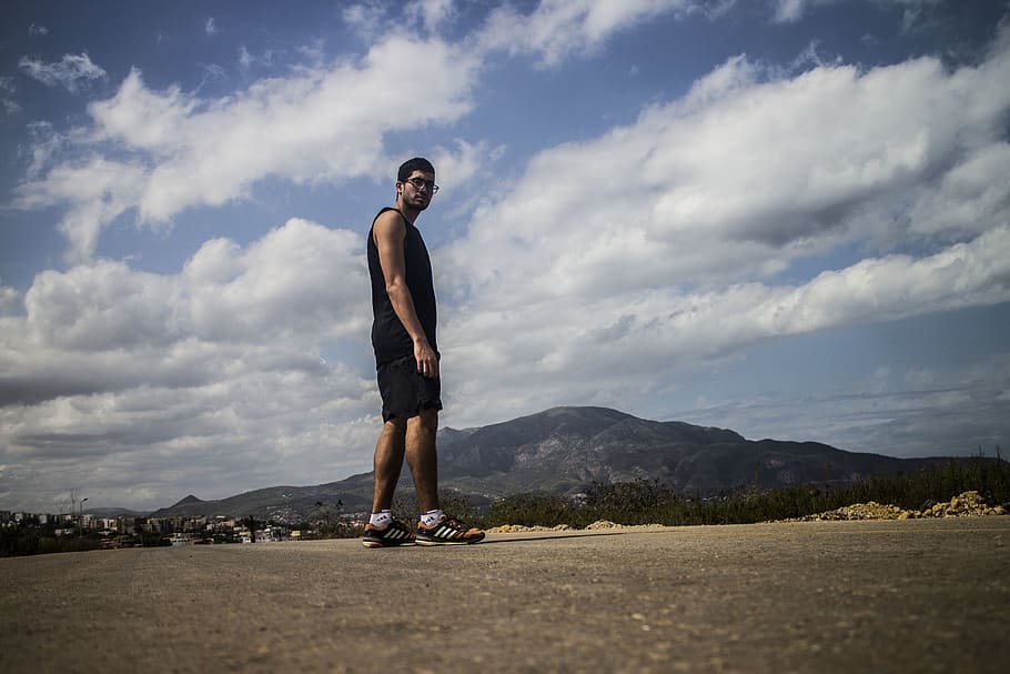 algeria, tipasa, cloud - sky, one person, full length, real people HD wallpaper
