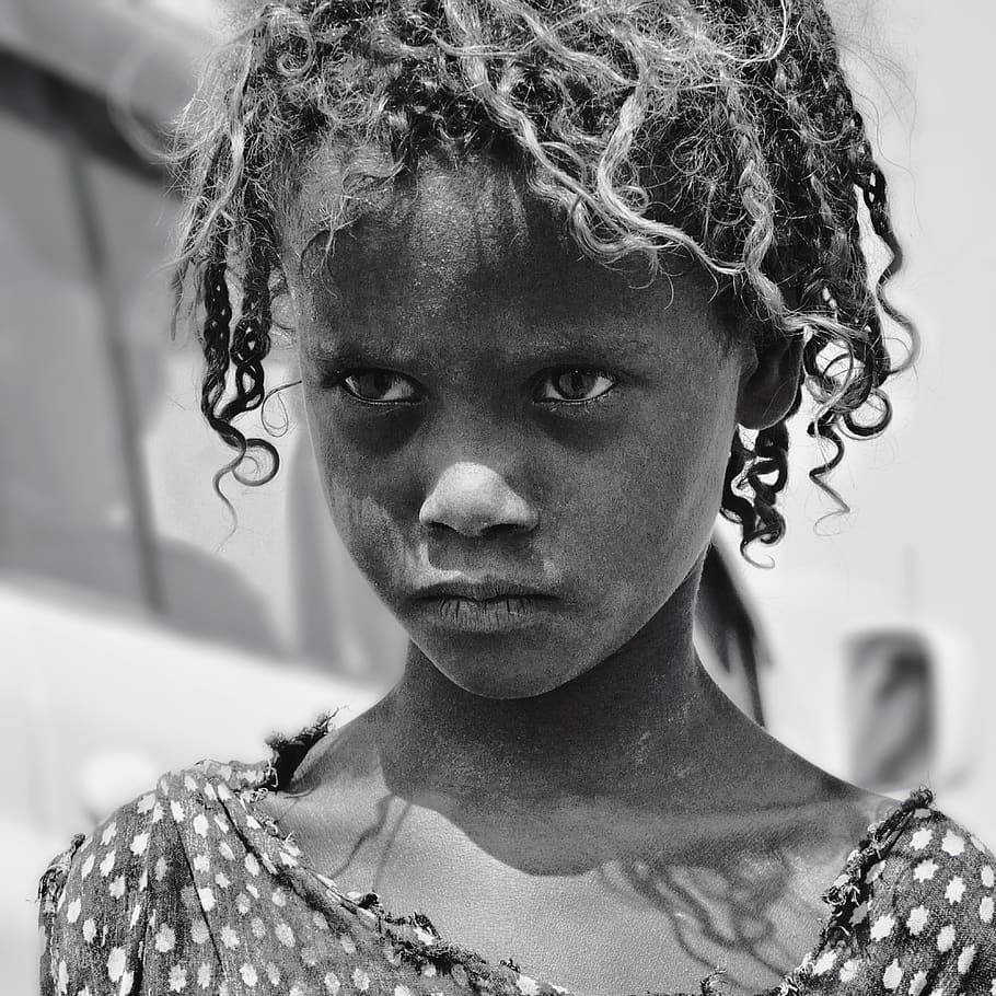 girl's face, person, human, ethiopia, hair, skin, portrait, photo