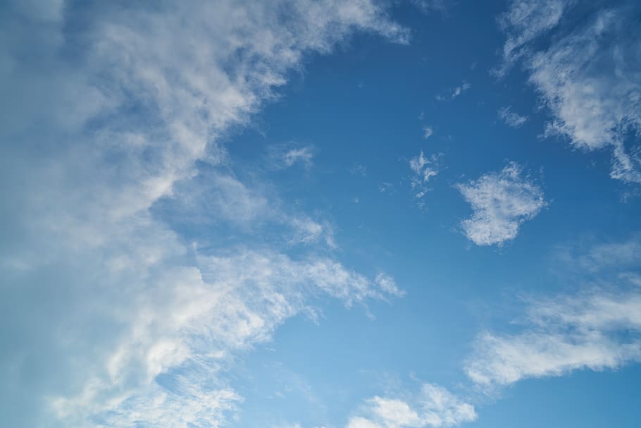 clouds, blue, air, space, sky, nature, landscape, horizon, summer HD wallpaper