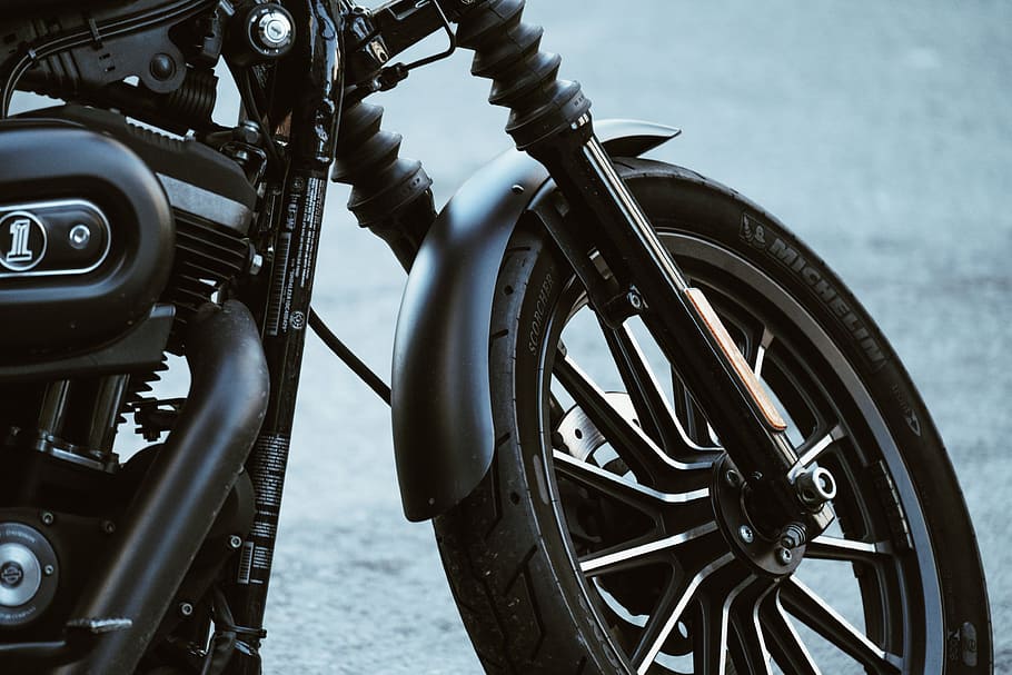 Motorcycle Front Wheel Photo, Bike, transportation, mode of transportation HD wallpaper