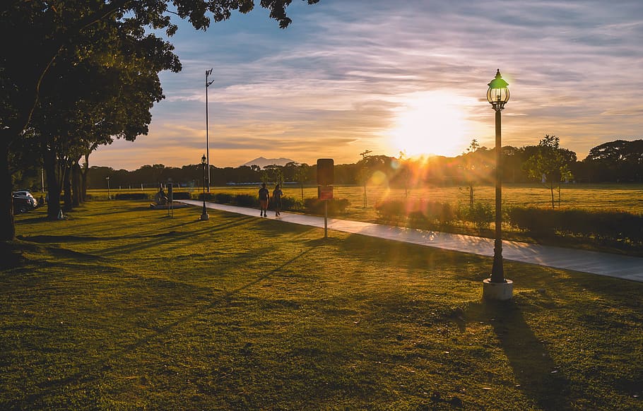 philippines, angeles city, clark parade grounds, twilight, golden hour