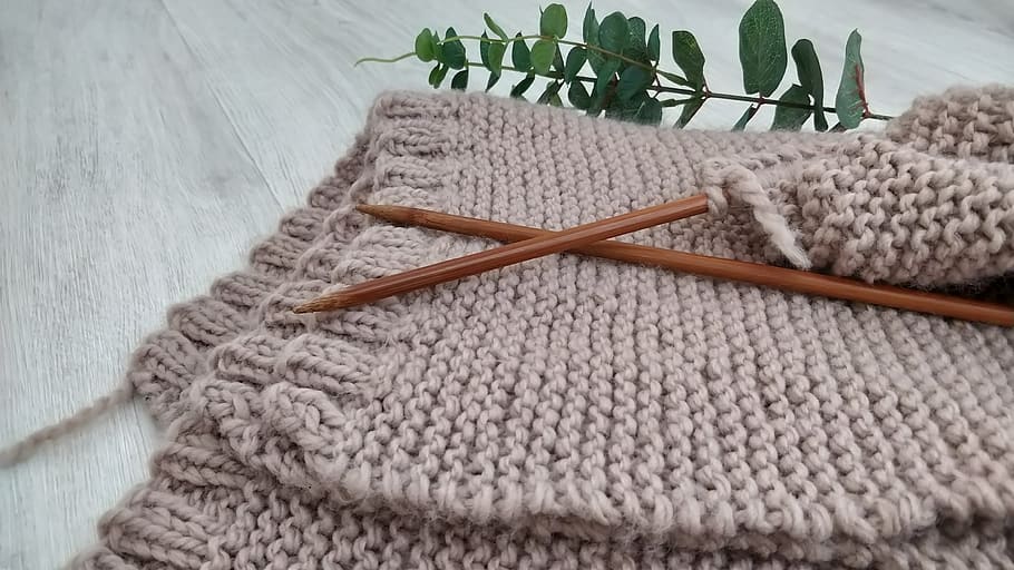 brown crochet scarf, wool, textile, art and craft, knitting, knitting needle HD wallpaper