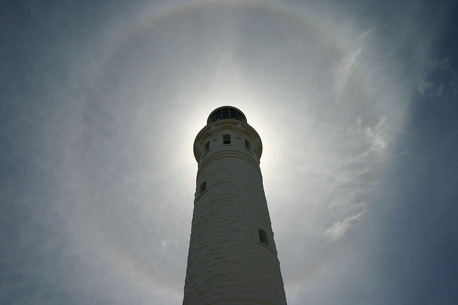 lighthouse, beacon, aura, sky, architecture, building exterior HD wallpaper