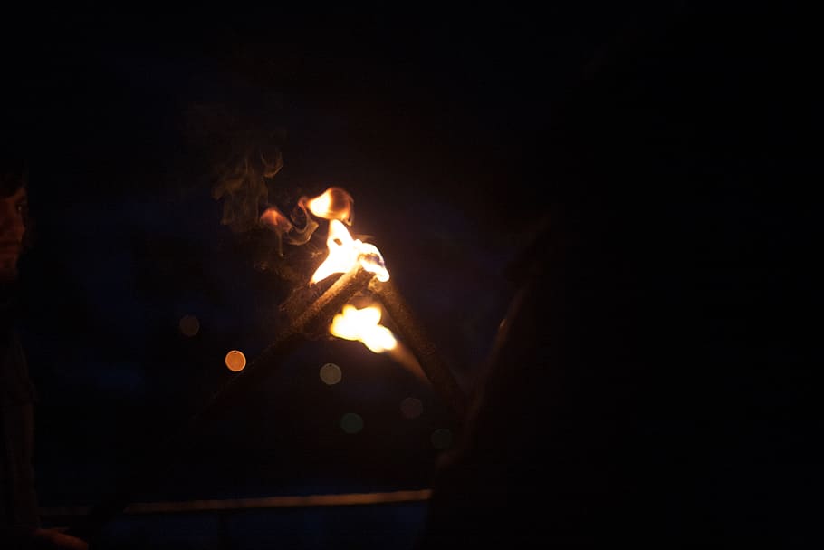 flames, fire, winter, morning, night, burning, heat - temperature HD wallpaper