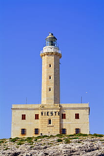 lighthouse, costa, rock, torre, navigation, signal, vieste HD wallpaper
