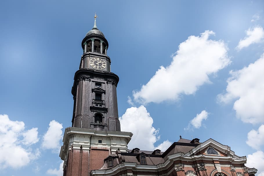 St. Michael’s Church, Hamburg, archangel, architecture, art, HD wallpaper