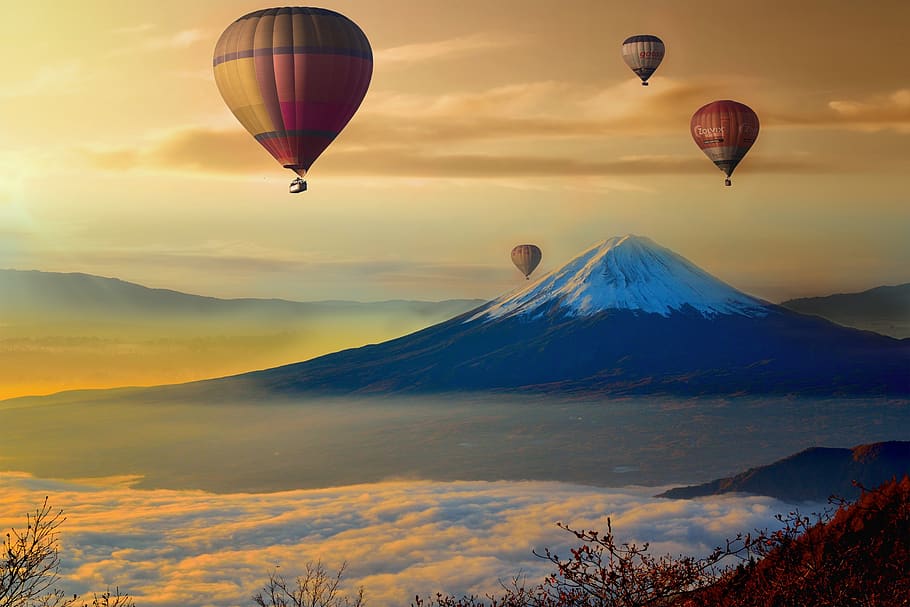 landscape, sky, clouds, mountains, sun, scenic, sunrise, hd wallpaper HD wallpaper