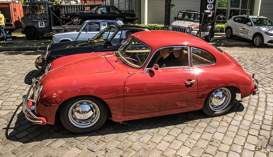 porsche, coupe, automotive, oldtimer, sports car, classic, chrome HD wallpaper