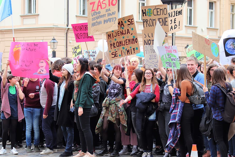 school strike 4 climate, demonstrations, zagreb, fridays for future, HD wallpaper