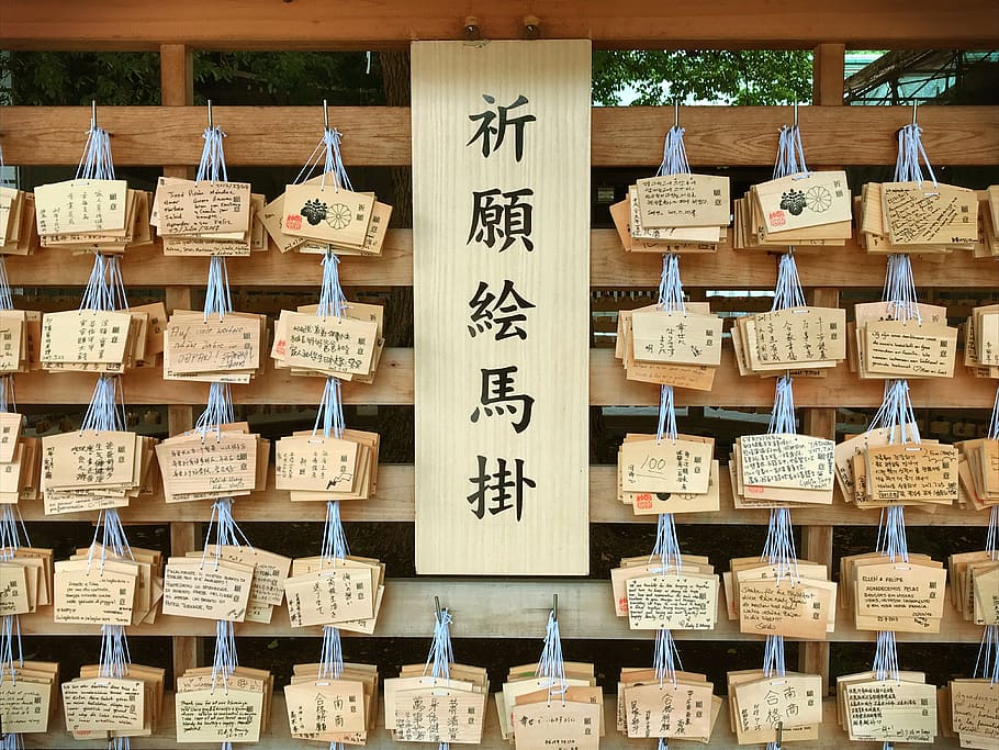 japan, shibuya-ku, meiji jingu, text, wood - material, script, HD wallpaper