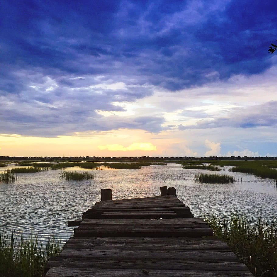 dock, water, sky, cloud - sky, tranquility, scenics - nature HD wallpaper
