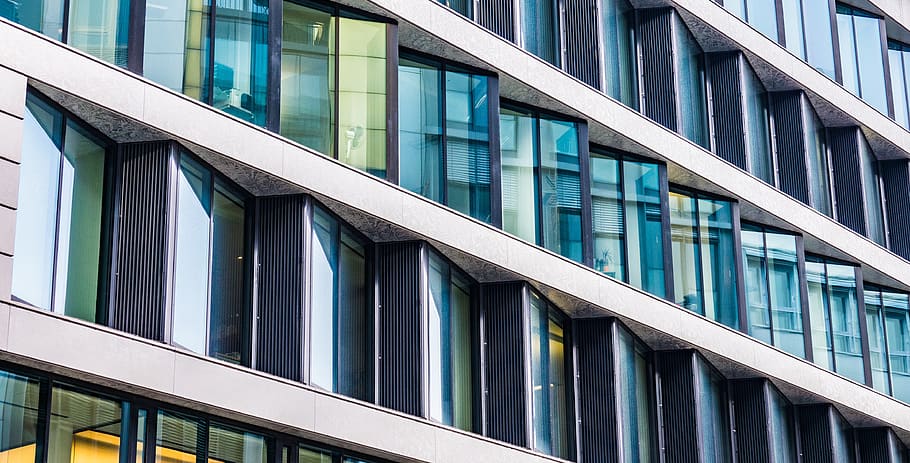 facade, glass, window, office, building, architecture, built structure HD wallpaper