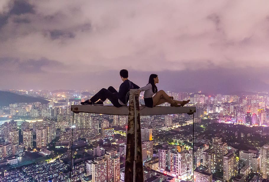 china, shenzhen, romantic, cityscape, nicht lights, night, altitude, HD wallpaper