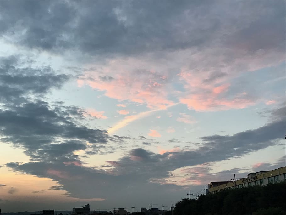 evening, school, twilight, sunset, clouds, sky, cloud - sky HD wallpaper