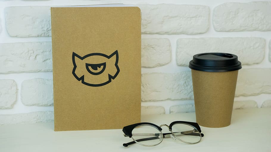 coffee, glasses, book, notepad, white wall, brick, minimal HD wallpaper