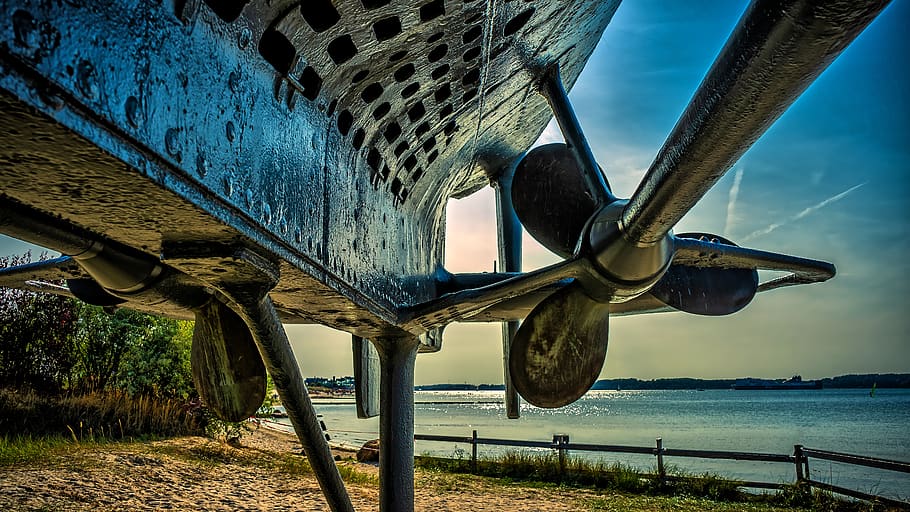 u boat, propeller, drive, screw, steel, metal, iron, old, sea HD wallpaper