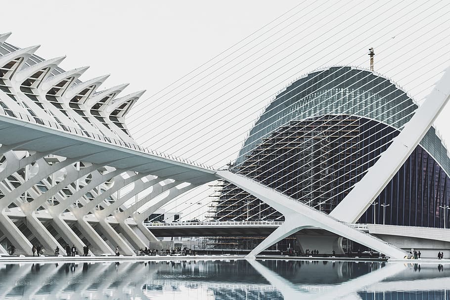 white architectural photography, architetcure, structure, bridge HD wallpaper