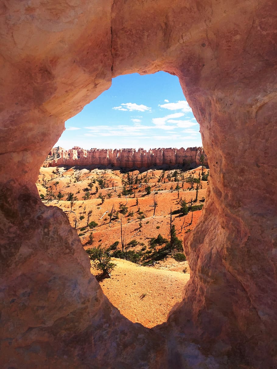 outlook, view, climb, desert, hike, hiking, hot, warm, hole HD wallpaper