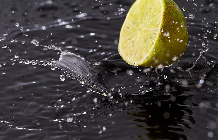 lemon, freshness, fruit, spray, drops, juice, yellow, bright HD wallpaper