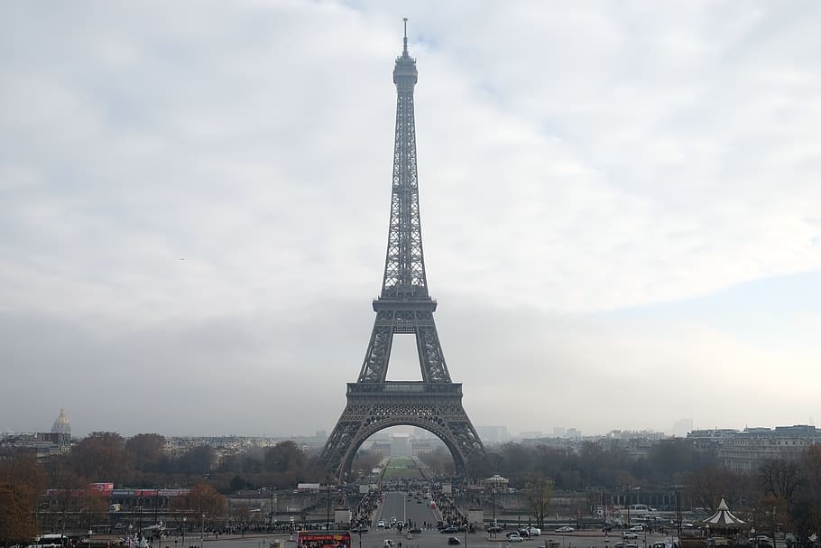 eiffel tower, paris, city, cityscape, paris sky, skyline, bus HD wallpaper