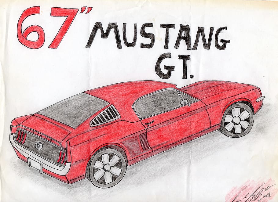 Drawing Mustang Side View  Ferrari Car Drawing Easy  Free Transparent PNG  Clipart Images Download