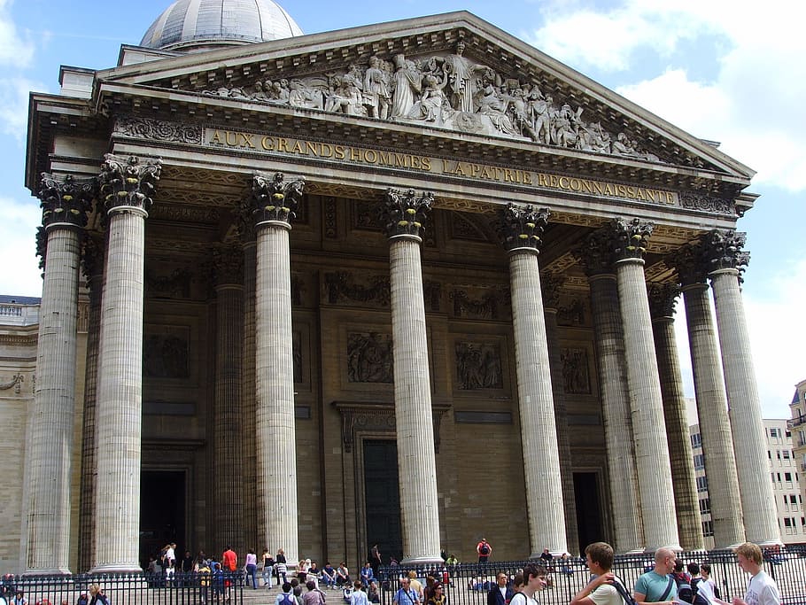 building, people, crowd, pantheon, construction, architecture HD wallpaper