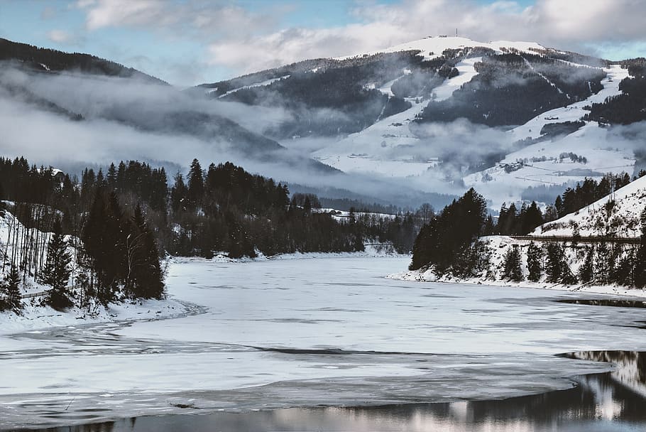 Snow Covered Mountains, cold, daylight, zing, frost, frozen, HD wallpaper HD wallpaper