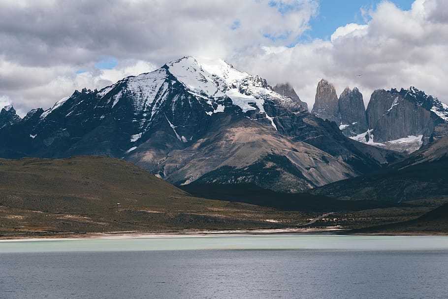Mountain Covered With Snow, adventure, chile, clouds, daylight HD wallpaper