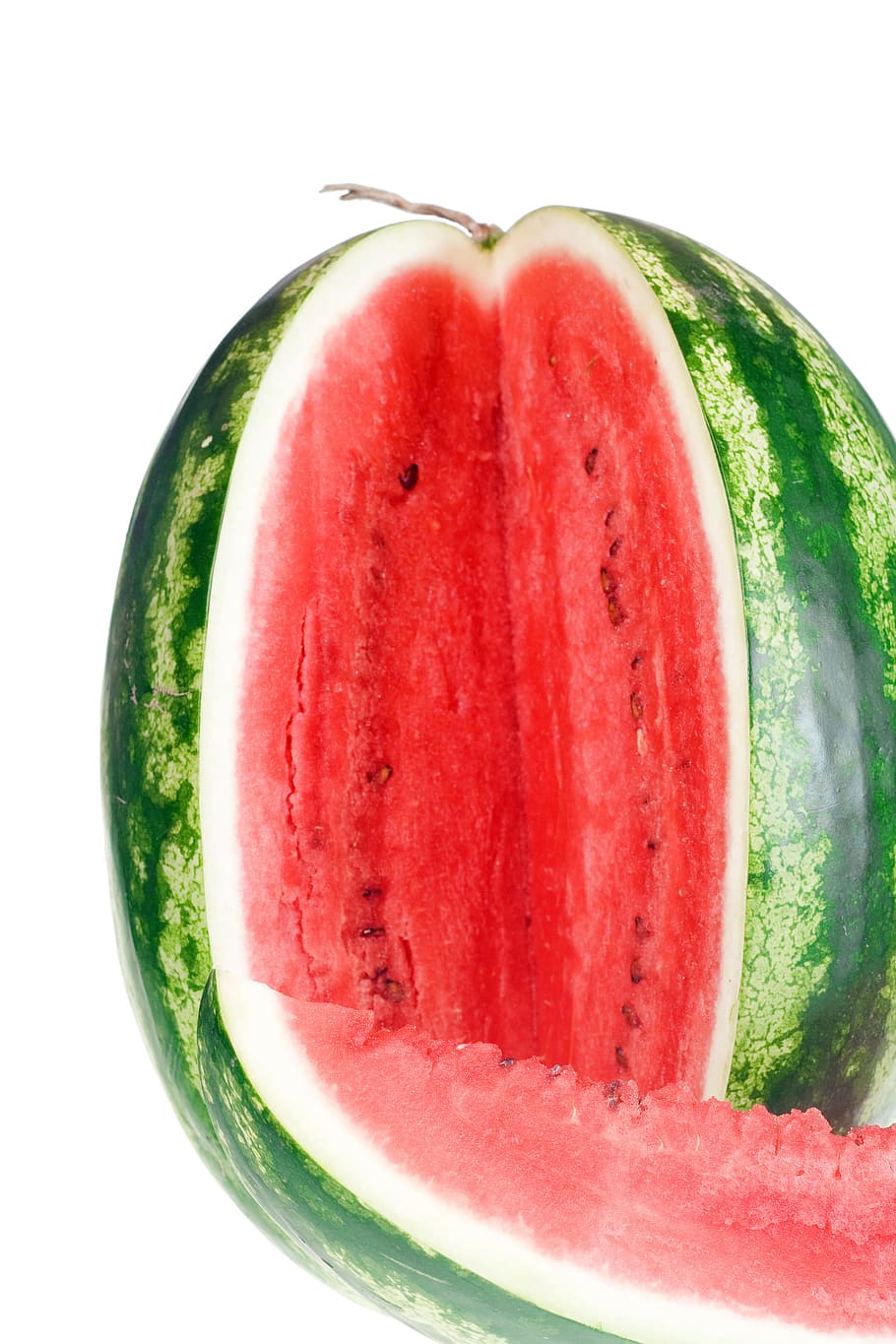 watermelon, slice, isolated, white, sweetfood, red, diet, studio HD wallpaper