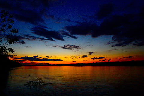 peru, madre de dios, amazon, jungle, sunset, river, sky, water HD wallpaper