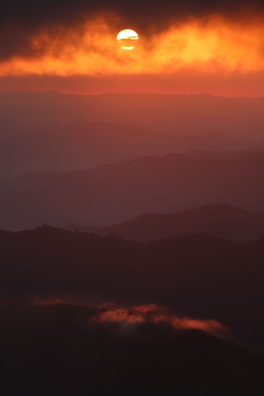 Mountain during Golden Hour, backlit, beautiful, clouds, color HD wallpaper