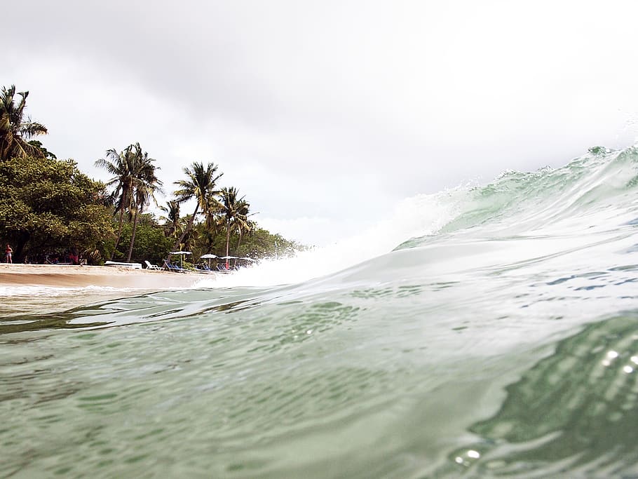 ocean, wave, costa rica, tamarindo, beach, water, tropical, HD wallpaper
