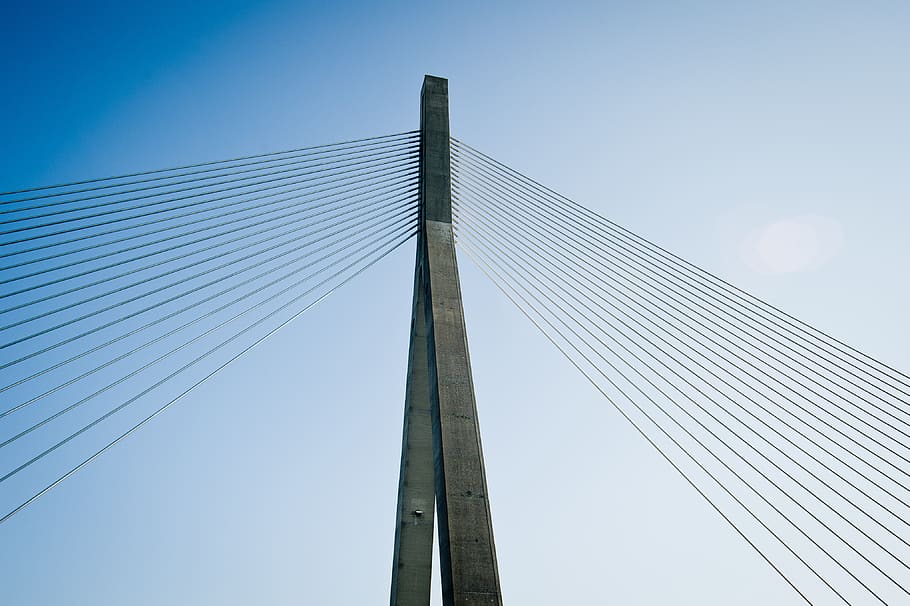 bridge, blue, sky, structure, architecture, built structure HD wallpaper