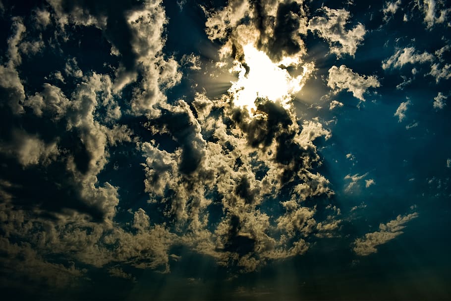 clouds, sky, weather, nature, light, heaven, sunlight, sunbeam HD wallpaper