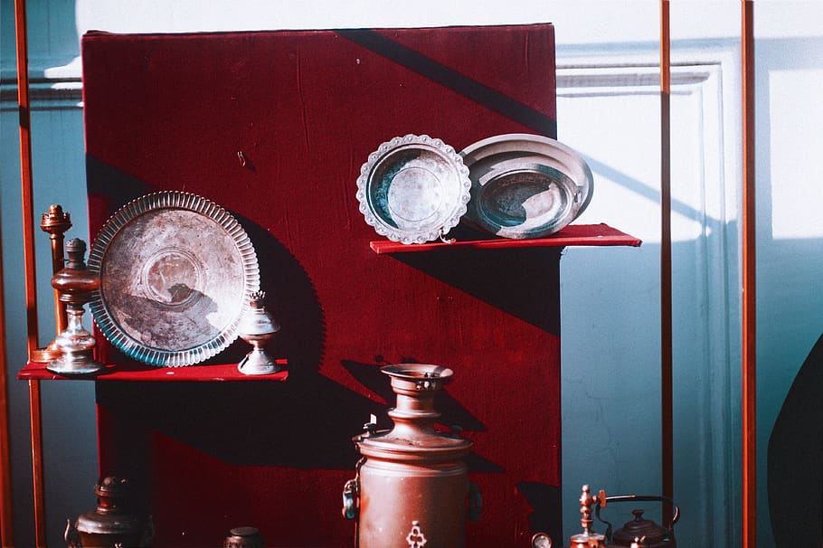 assorted home decors, metal, no people, indoors, red, close-up HD wallpaper