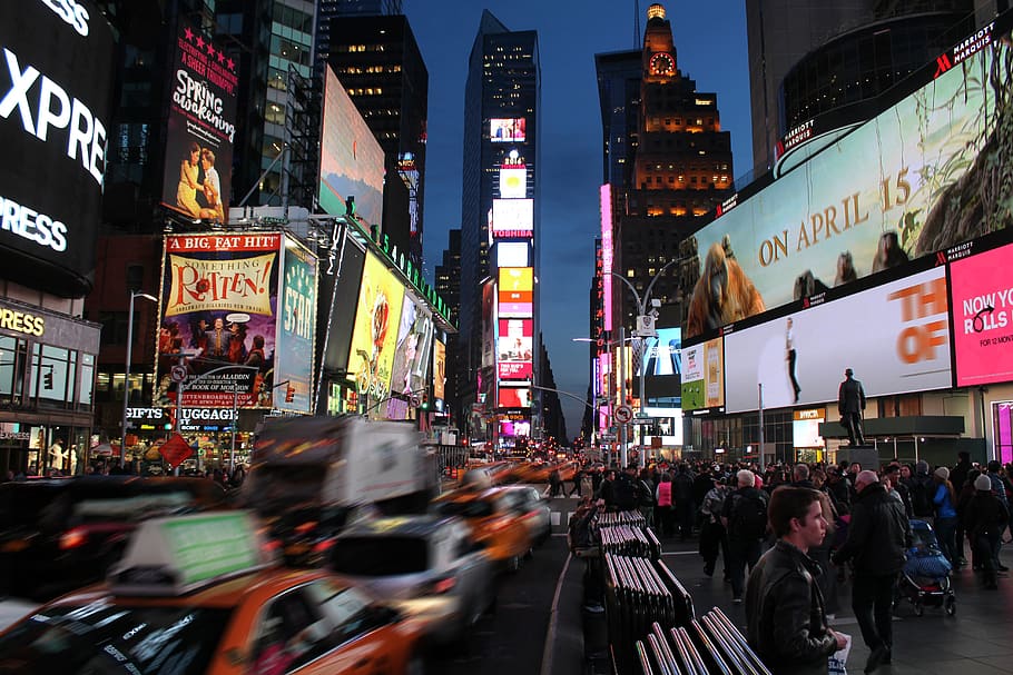 New York Times Square, billboard, Broadway, busy, city, crowd, HD wallpaper
