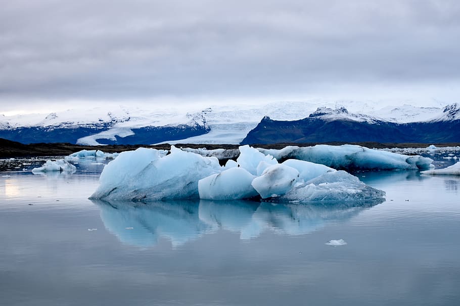 melting iceberg, cold temperature, water, glacier, tranquil scene HD wallpaper