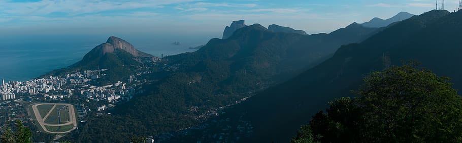 brazil, rio de janeiro, brasil, landscape, copacabana, mountains, HD wallpaper