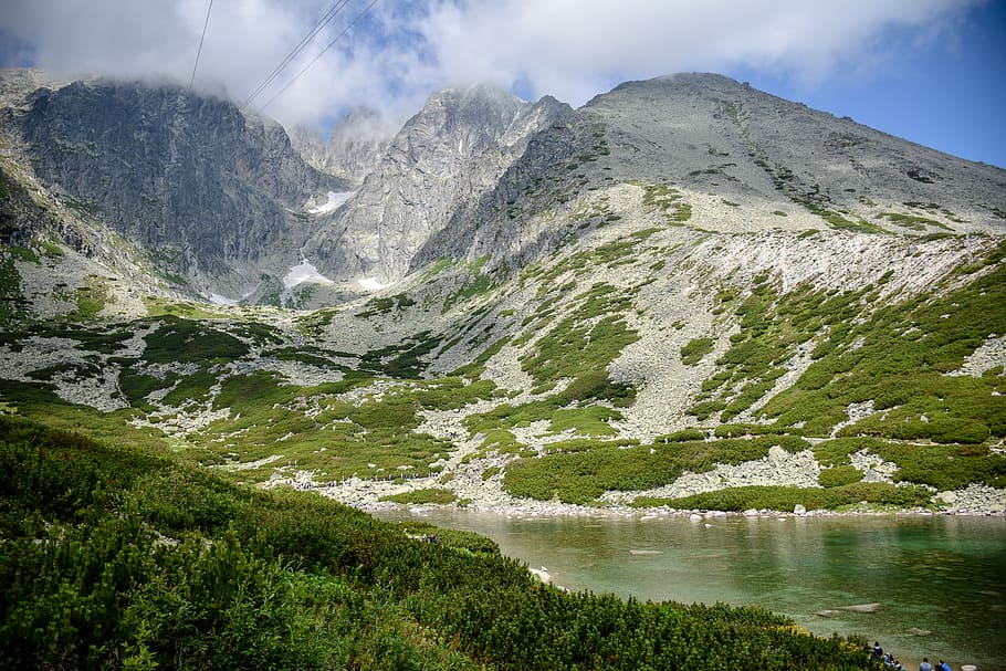 trees, mountain, mountains, lake, pleso, water, hill, slovakia HD wallpaper
