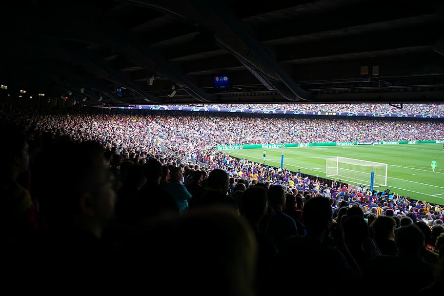 HD wallpaper: people watching football at stadium during daytime, group ...