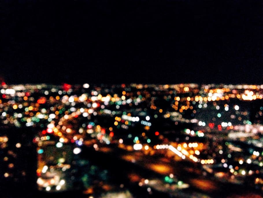 lights, bokeh, city, night, up above, vscocam, naomitamar, illuminated HD wallpaper