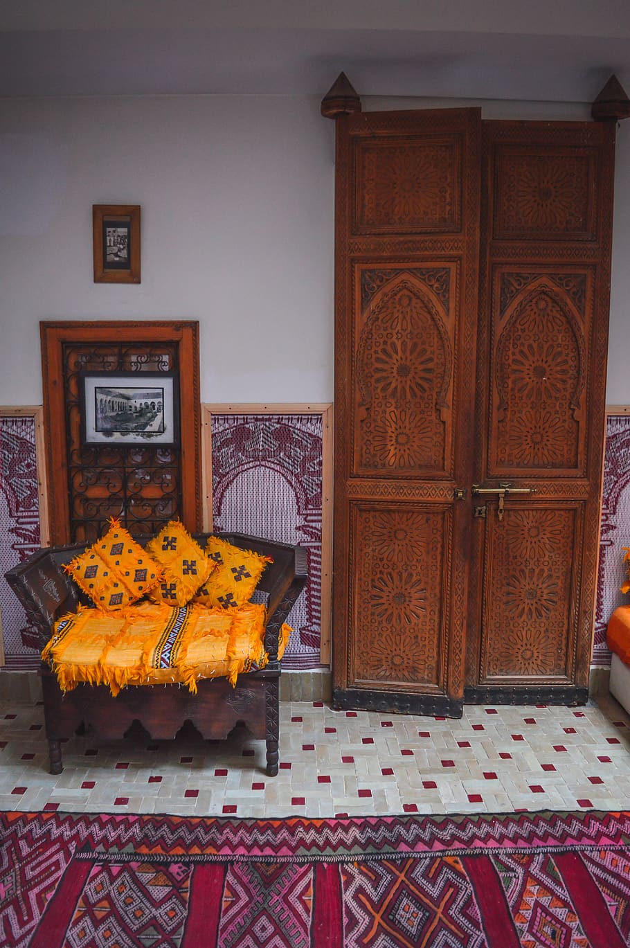 morocco, marrakesh-safi, decor, hotel, place, indoors, architecture, HD wallpaper