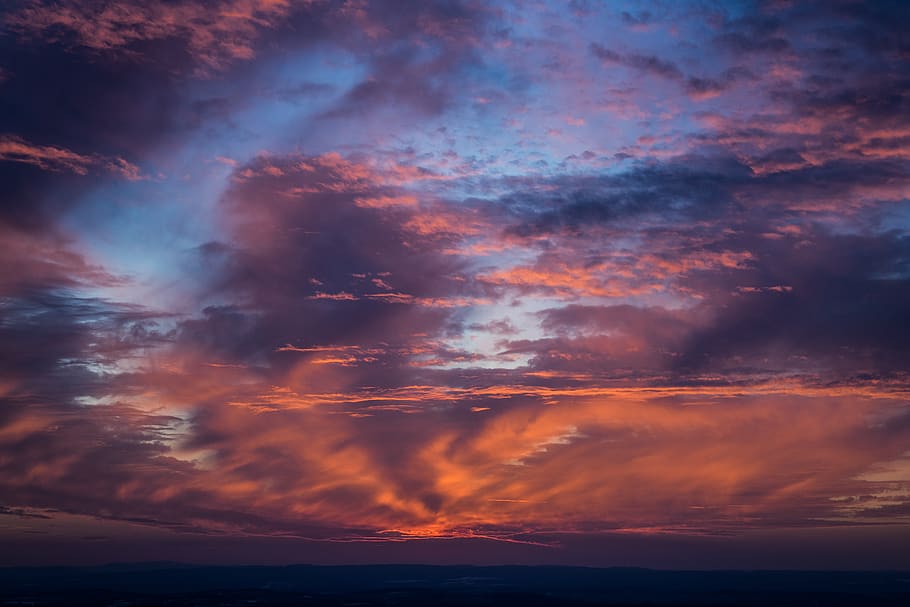 clouds, afterglow, dusk, twilight, sunset, cloud - sky, beauty in nature HD wallpaper