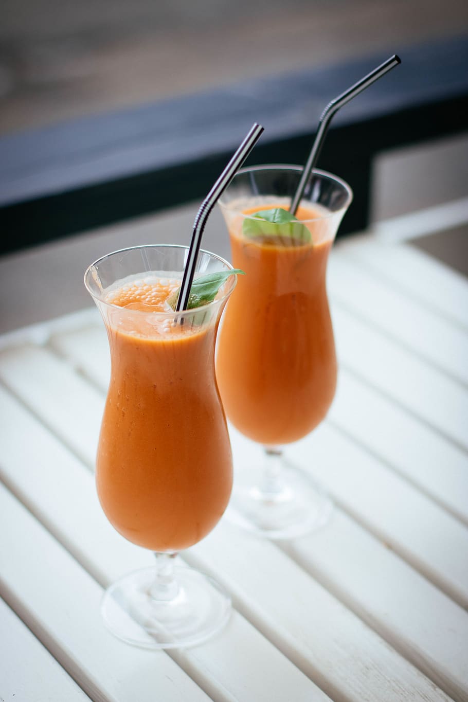 Selective Focus Photography of Two Orange Drinks, beverage, close-up HD wallpaper