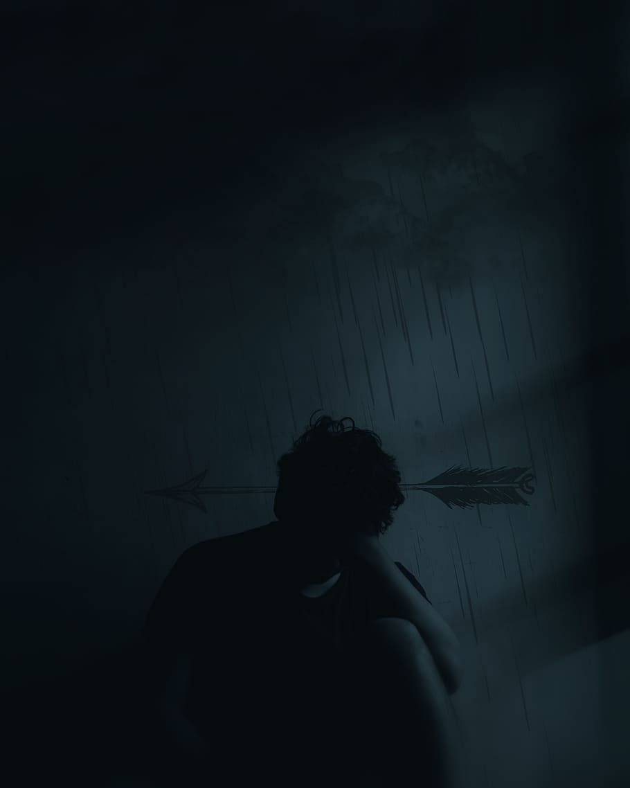 man holding his head, indoors, one person, dark, real people HD wallpaper