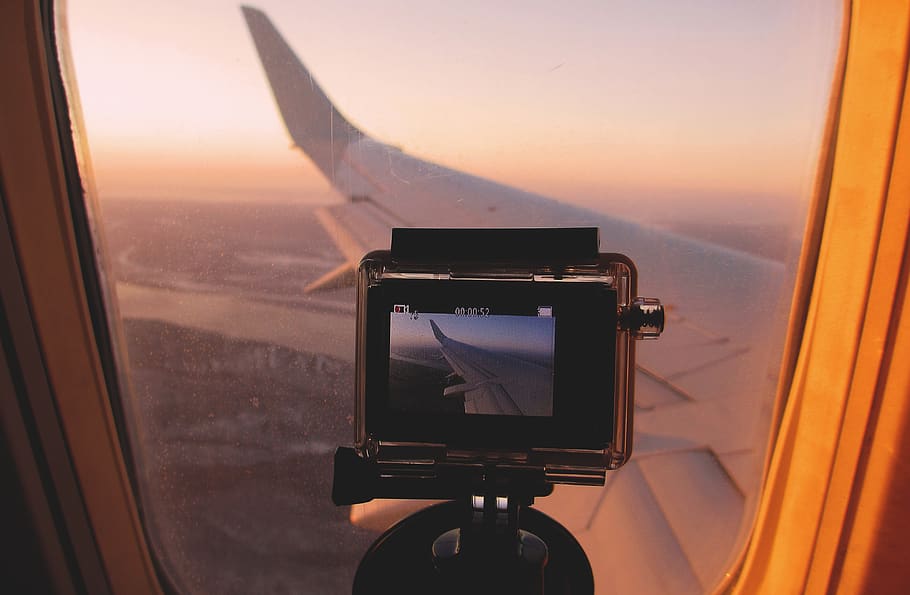 samara, transportation, sunset, air vehicle, sky, window, airplane HD wallpaper