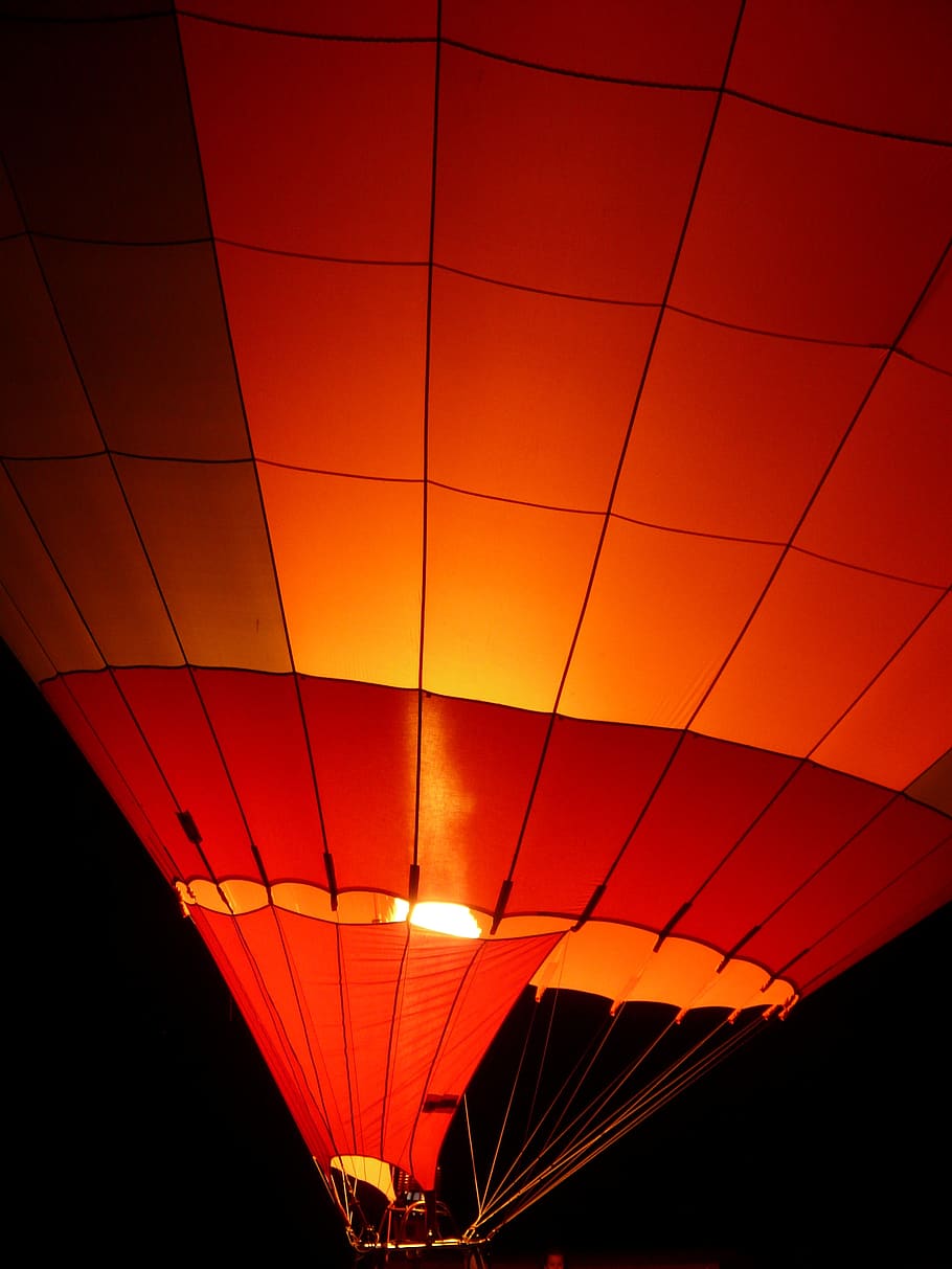 Red Air Balloon, color, colour, flame, flight, hot-air balloon HD wallpaper
