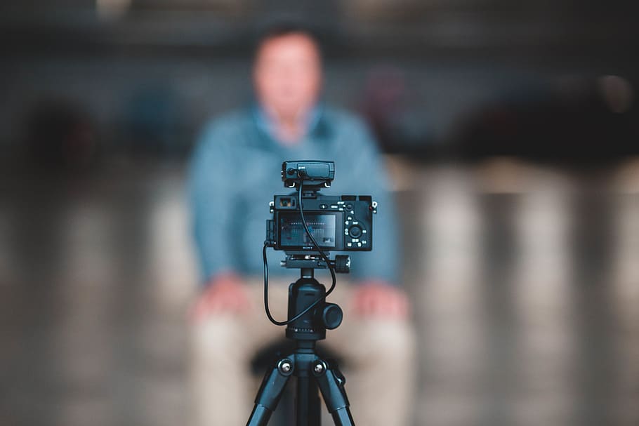black camera on tripod, photography themes, technology, camera - photographic equipment HD wallpaper