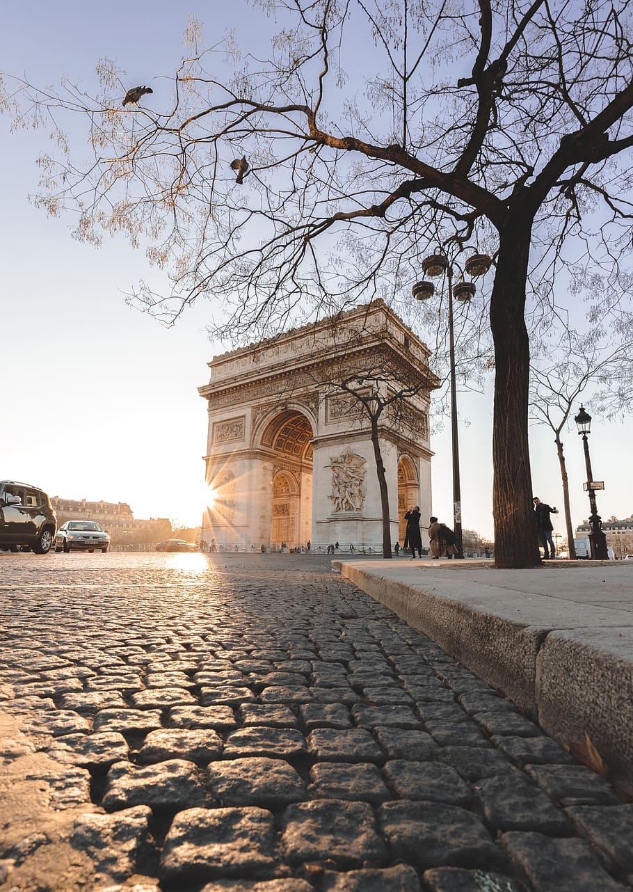Arch de Triomphe, architecture, tree, built structure, sky, nature HD wallpaper