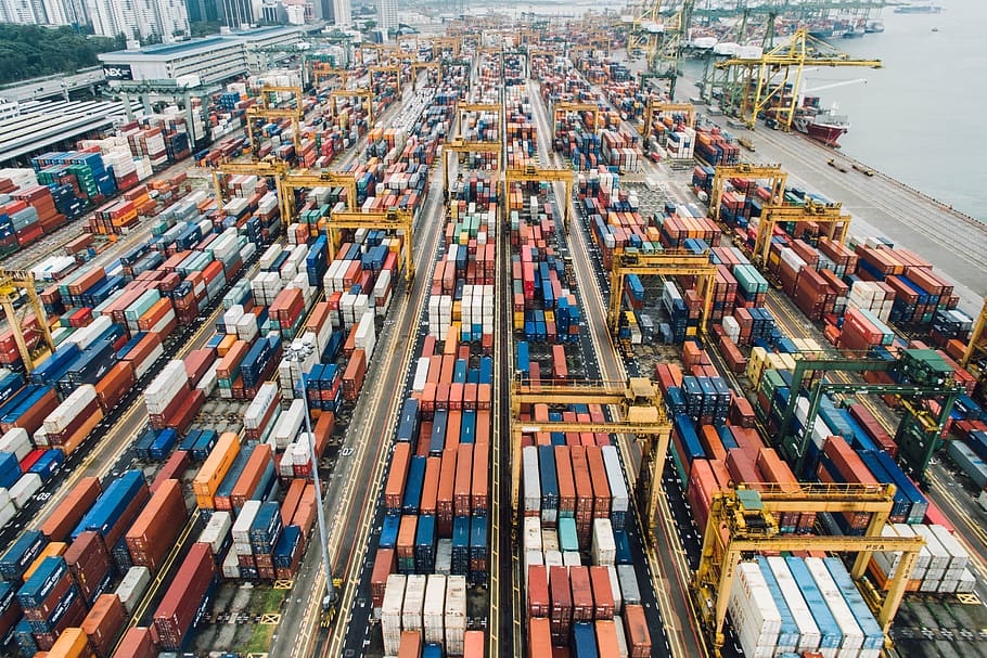 container, van, export, travel, cargo, wharf, block, transportation HD wallpaper